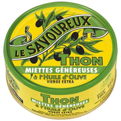 Le Savoureux Miettes de Thon à l'Huile d'Olive vierge extra, 104g