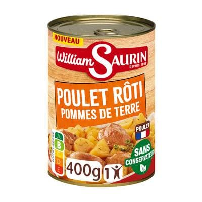 William Saurin Poulet Rôti avec Pommes de Terre et Jus aux Herbes, 400g
