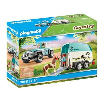 PLAYMOBIL® Country Voiture et van pour poney, 70511