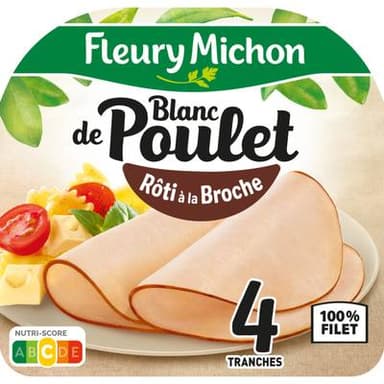 Fleury Michon Blanc De Poulet Au Tournebroche, 4 tranches - 120g
