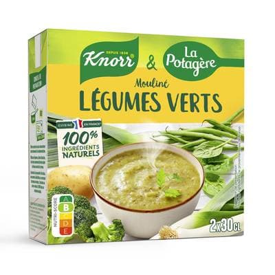 Knorr & La Potagère Mouliné de Légumes Verts Soupe liquide en brique individuelle, 2x30cl