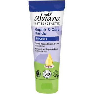 Alviana Crème Mains bio Repair & Care à l'huile de jojoba bio, 75ml