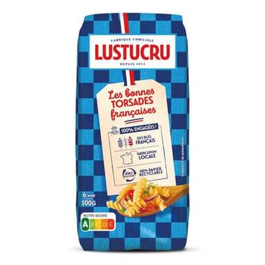 Lustucru Pâtes Bonnes Torsades Françaises, 500g