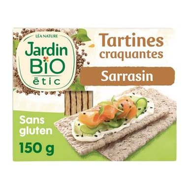Jardin Bio Etic Tartines craquantes 80% sarrasin bio sans gluten, sans sucres ajoutés, 150g
