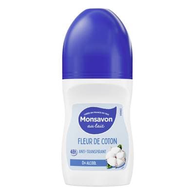 Monsavon Déodorant bille fleur de coton, 50ml
