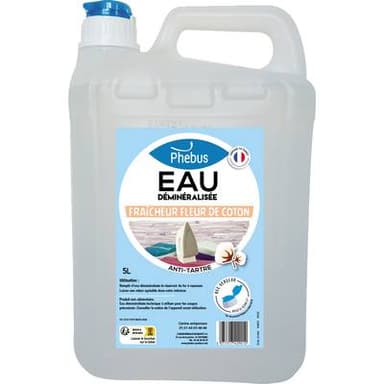 Phébus Eau déminéralisée senteur fleur de coton, 5L