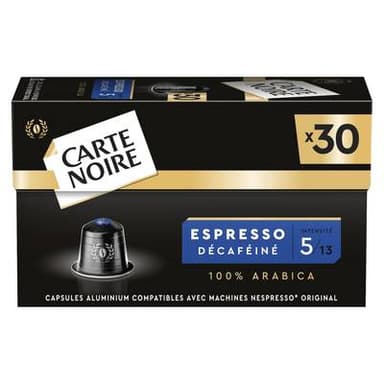 Carte Noire Café Capsule Espresso Décaféiné, 30 capsules
