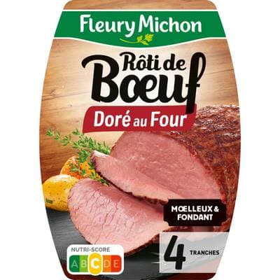 Fleury Michon Rôti de Boeuf, 4 tranches - 120g