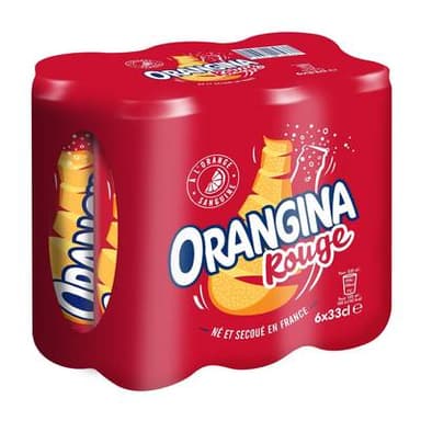 Orangina Boisson gazeuse à la pulpe de fruit rouge boîtes, 6x33cl