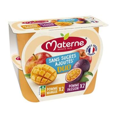 Materne Compote pomme passion et pomme mangue, 4x100g