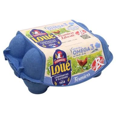 Loué Oeufs Label Rouge Fermier Omega 3, 6 oeufs