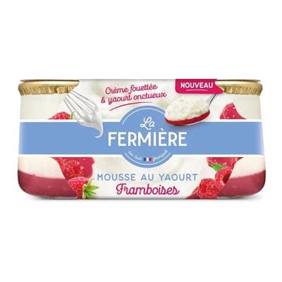 La Fermière Mousse yaourt framlboise, 2x90g