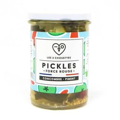 Les 3 Chouettes Pickles Concombre Piment Bio, 210g
