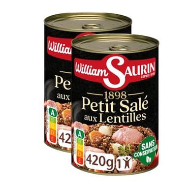 William Saurin Petit Salé aux Lentilles, Lot de 2x420g