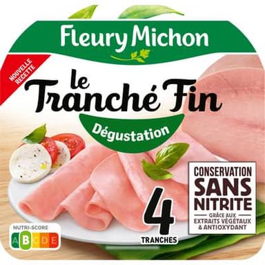Fleury Michon Jambon Le Tranché Fin Dégustation, 4 tranches - 120g