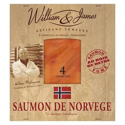 William & James Saumon Fumé de Norvège, 4 tranches - 100g