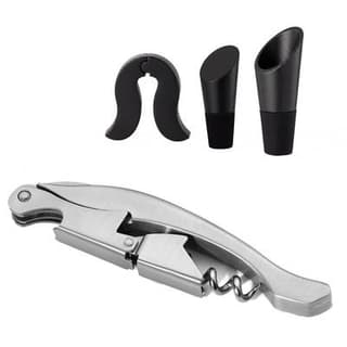Point virgule Set à vin avec tire-bouchon sommelier, coupe-capsule, bouchon à vin et bec verseur, 1 set