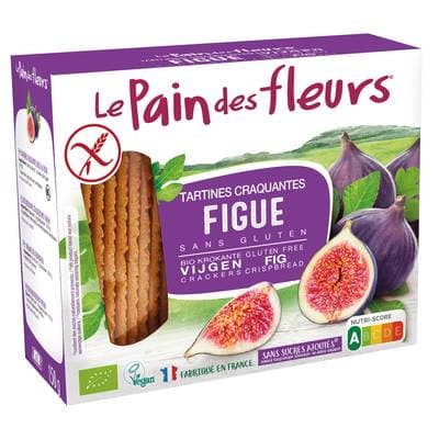 Le pain des fleurs Tartines Craquantes bio à la  Figues, 150g