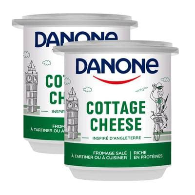 Danone Cottage cheese - Fromage salé à tartiner ou cuisiner, Lot de 2x150g
