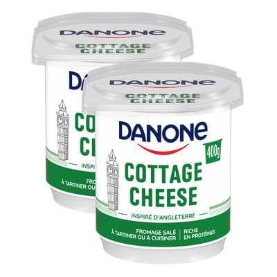 Danone Cottage cheese - Fromage salé à tartiner ou cuisiner, Lot de 2x150g