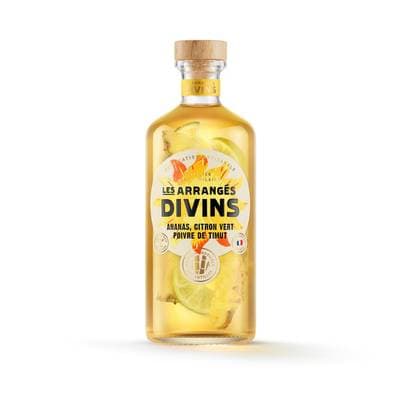 Les Arrangés Divins Rhum arrangé ananas citron vert poivre de Timut 25°, 70cl