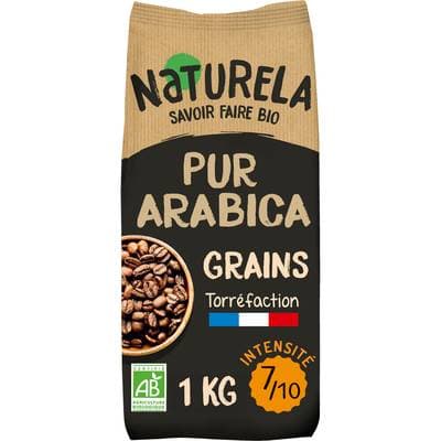Naturela Café en grains Pur Arabica Bio, 1kg