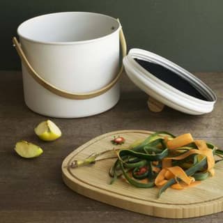 Pebbly Seau à compost d'intérieur 7 L métal/bambou, 7L