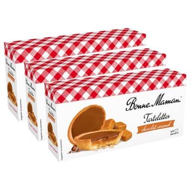 Bonne Maman Tartelette Chocolat Caramel, Lot de 3x135g