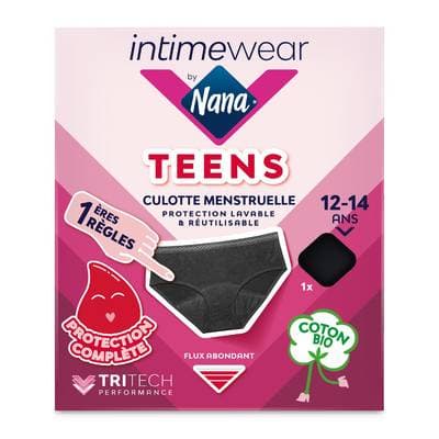 Nana Culotte menstruelle ados noir, 1 culotte