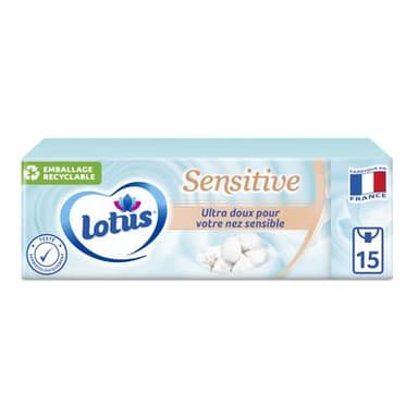 Lotus Mouchoirs étuis Sensitive, 15  étuis