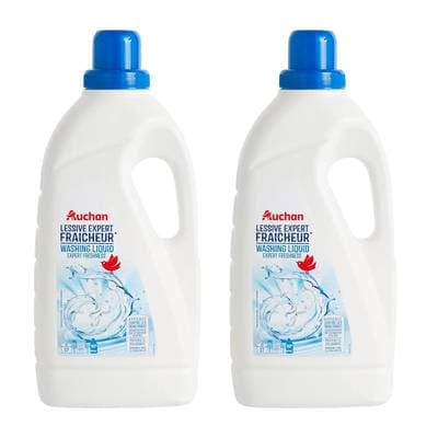 Auchan Lessive liquide Expert Fraîcheur, Lot de 2x2L