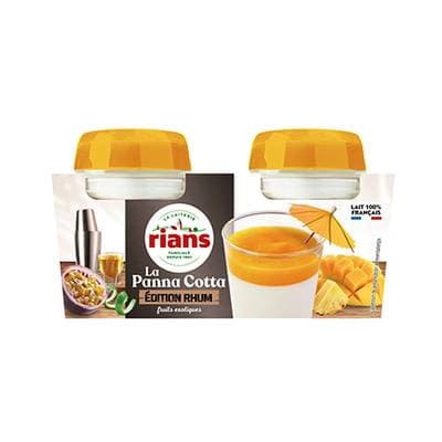 Rians Panna cotta au Rhum et coulis de fruits exotiques, 2x120g
