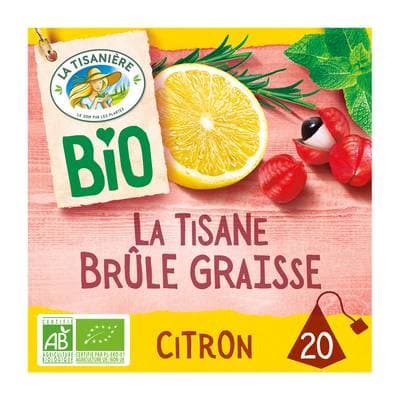 La Tisanière Tisane brûle graisse citron bio 30g, 20 sachets