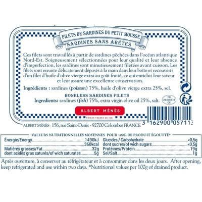 3162900057113 - Albert Ménès - Filets de Sardines sans peau et sans arête du Petit Mousse