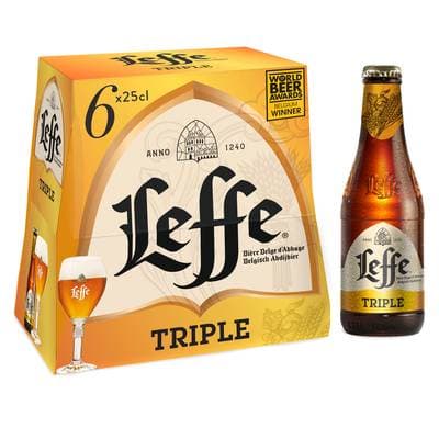 Leffe Bière d'Abbaye Triple blonde 8.5°, 6x25cl