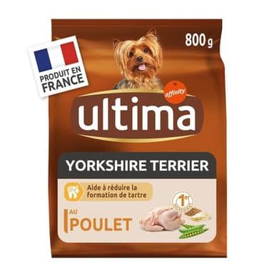 Affinity - Ultima Croquettes sur mesure Poulet Aide à réduire la formation du tartre pour chien Yorkshire Terrier, 800g