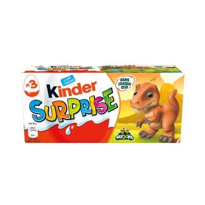 Kinder Surprise 3 Oeuf Chocolat au Lait, 3x20g