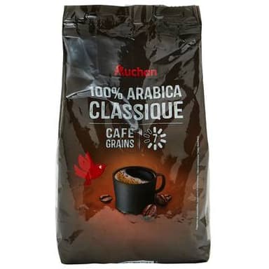Auchan Café en grain 100% Arabica, 500g