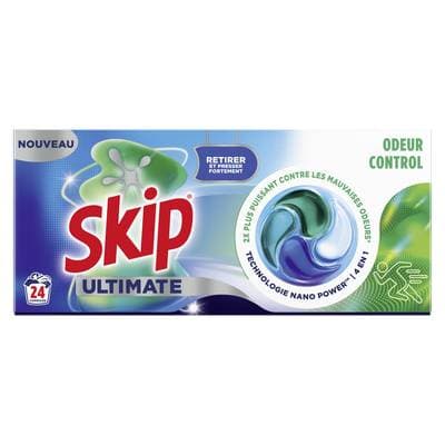 Skip Lessive Capsules Odeur Contrôle Ultimate, 24 capsules