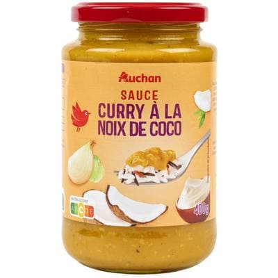 Auchan Sauce curry à la noix de coco en bocal, 400g