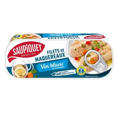 Saupiquet Filets de Maquereaux Marinés Vin blanc et Aromates, 176g