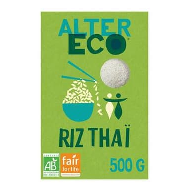 Alter Eco - Commerce Equitable Riz Thaï blanc Jasmin Bio, 500g