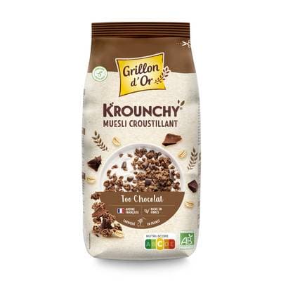 Grillon Or Krounchy Muesli Chocolat Too Choco BIO, 500g