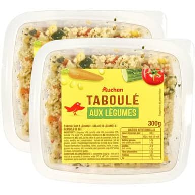 Auchan Taboulé aux Légumes, Lot de 2x300g
