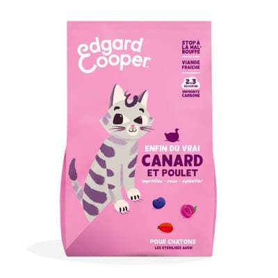 Edgard Cooper Croquettes Canard et Poulet sans céréales pour chaton, 750g