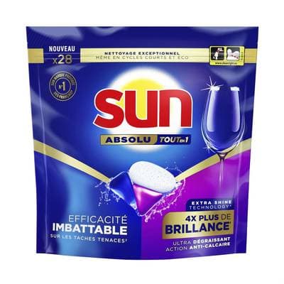 Sun Capsule lave vaisselle Absolu Tout En 1, 28 capsules