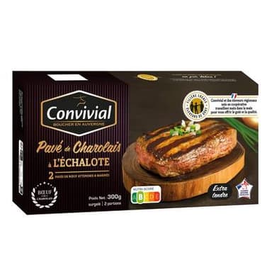 Convivial Pavé de Charolais VBF à l'échalote, 2x150g