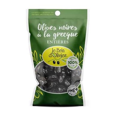 Le Brin d'Olivier Olives noires à la Grecque, 150g