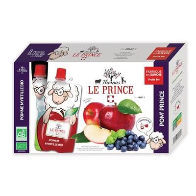 Thomas Le Prince Compote courdes pomme myrtille bio sans sucre ajouté, 800g