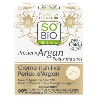 SO'BIO ETIC Crème de jour nutritive Perles d'Argan, 50ml